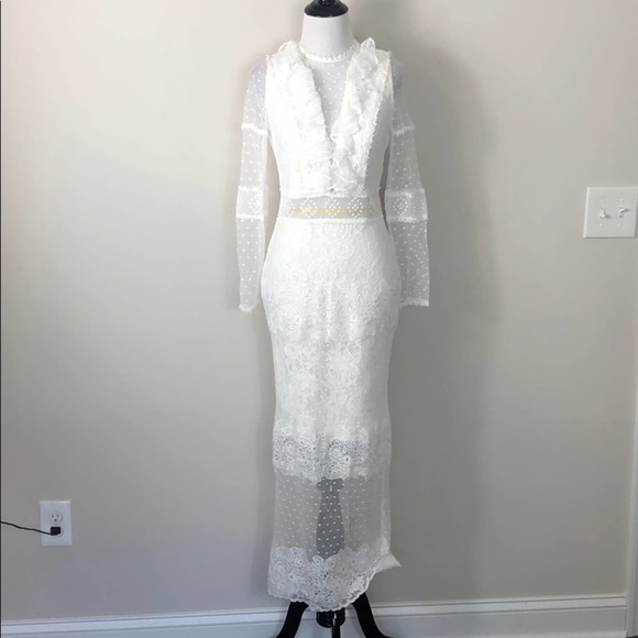 Alexis Elize Dress Dotted White Lace - Picture 13 of 15